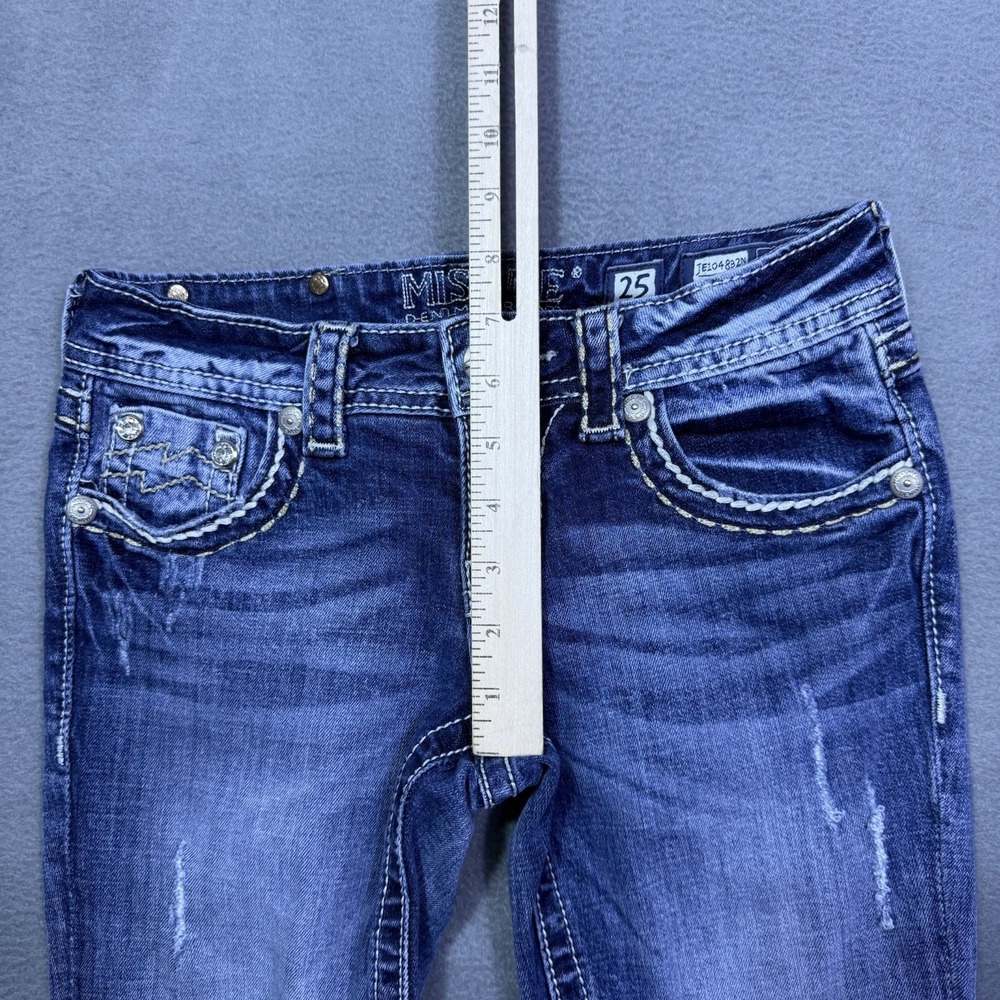 Miss Me Jeans Womens 25x29 Bootcut Lowrise Stretch Slim Studded Y2K USA - Picture 9 of 9